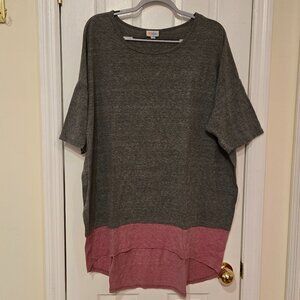 LuLaRoe gray and pink Irma top - 2X